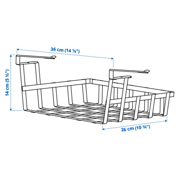 PÅLYCKE سلة تعليق, فحمي, 36x26x14 سم