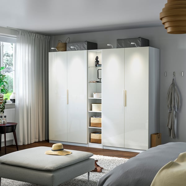 PAX وحدة إضافة وحدة وسطى, أبيض, 35x35x201 سم