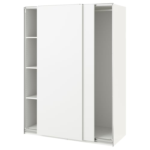 PAX / HASVIK دولاب ملابس, أبيض/أبيض, 150x66x201 سم