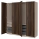 PAX / STORKLINTA تشكيلة دولاب ملابس., رمادي-بيج/بني غامق مظهر سنديان مصبوغ, ‎200x66x201 سم‏