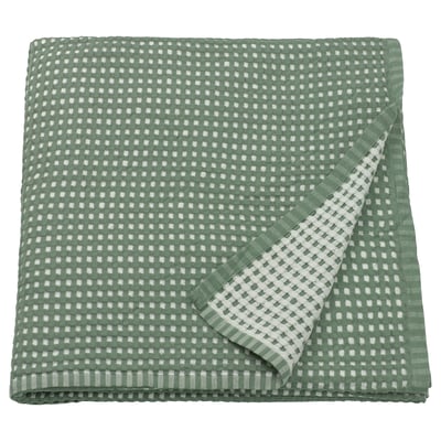 PELARTUJA غطاء سرير, أخضر-رمادي/أبيض, ‎150x250 سم‏