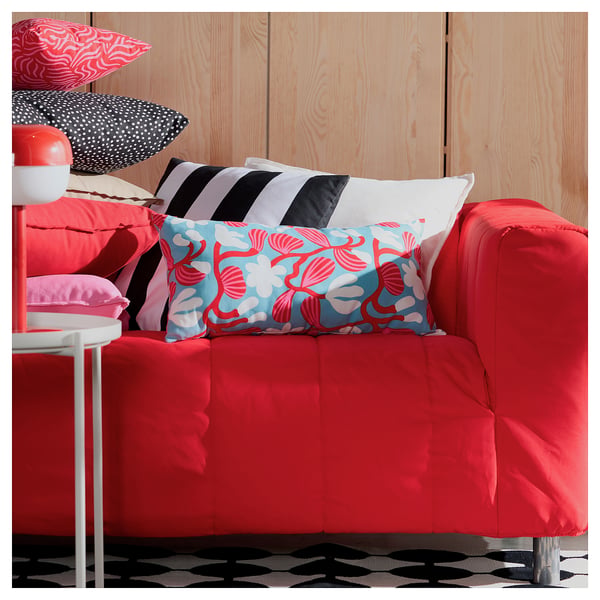 SANDMOTT وسادة, أزرق فاتح/أحمر فاتح, ‎30x58 سم‏