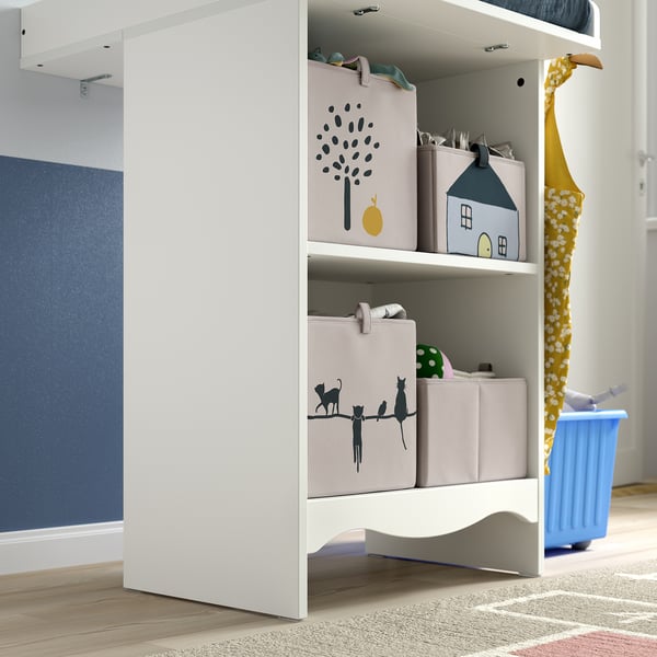 SMÅGÖRA طاولة تغيير/رف كتب, أبيض, 60x81x103 سم