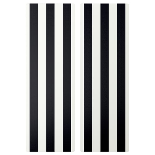 SMÅSTAD باب, أسود/ أبيض شريط, 30x90 سم