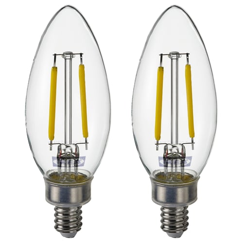SOLHETTA لمبة LED E14 250 lumen, نجفة/شفاف
