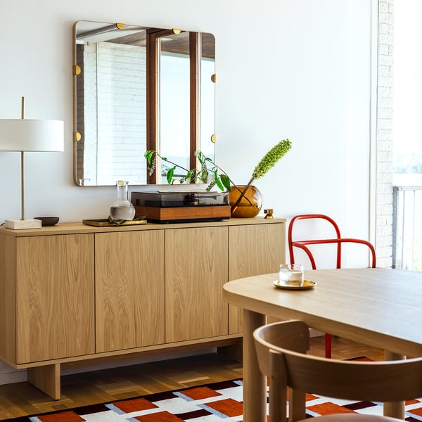 STOCKHOLM 2025 خزانة جانبية, قشرة سنديان, 161x42x83 سم