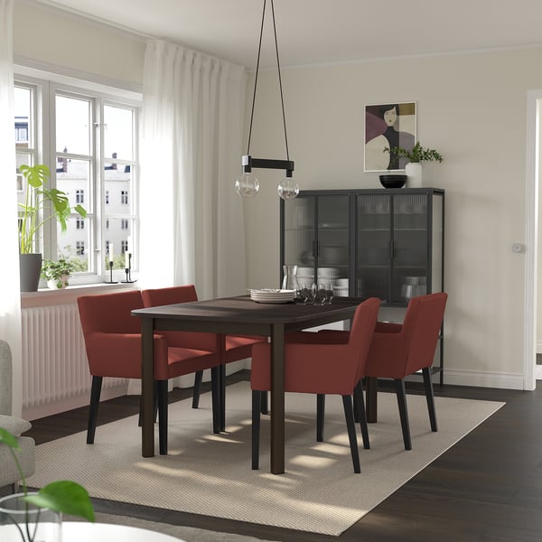 STRANDTORP طاولة قابلة للتمديد, بني, 150/205/260x95 سم