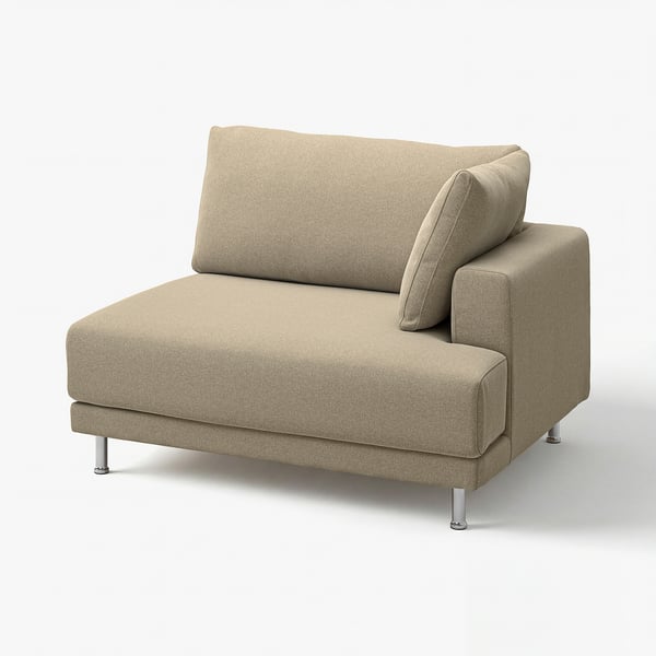 UPPÅKRA وحدة كنب بمقعد ونصف, مع مسند ذراعين أيمن/Johanneshov بيج-بني