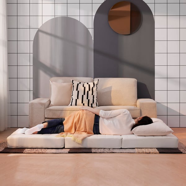 VITHÄLL مرتبة/بوف, صلبة أكثر/Vissle رمادي, 80x200 سم