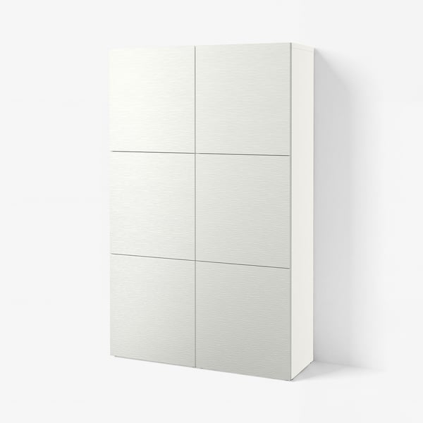 BESTÅ Storage combination with doors, white/Laxviken white, 120x42x193 cm