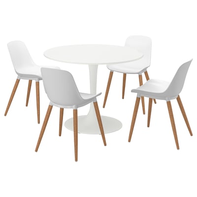 DOCKSTA / GRÖNSTA Table and 4 chairs, white/white, 103 cm