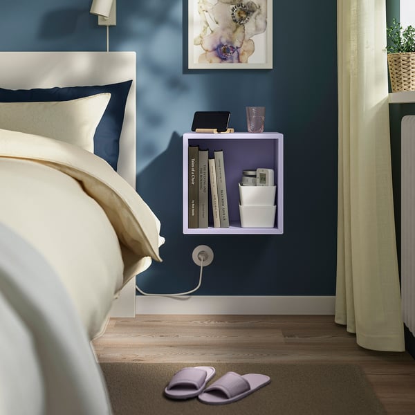 EKET Wall-mounted shelving unit, pale lilac, 35x25x35 cm