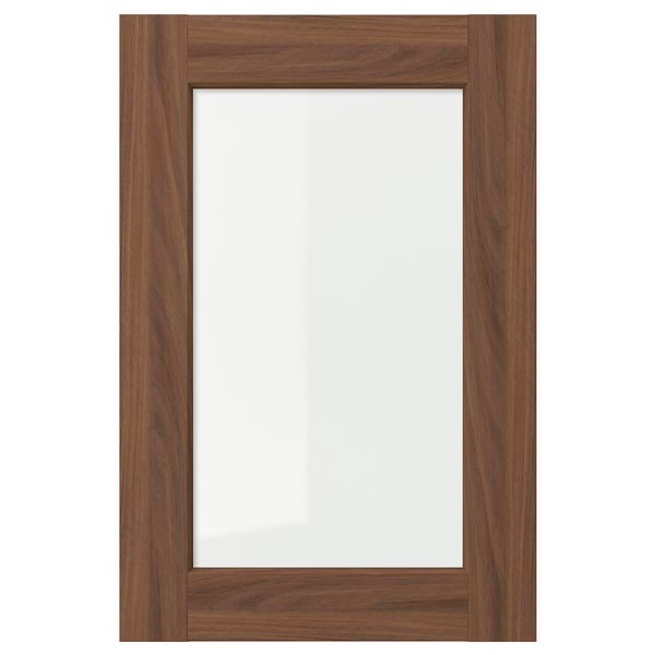 ENKÖPING: brown walnut wood veneer frame with clear glass centre, rectangular.