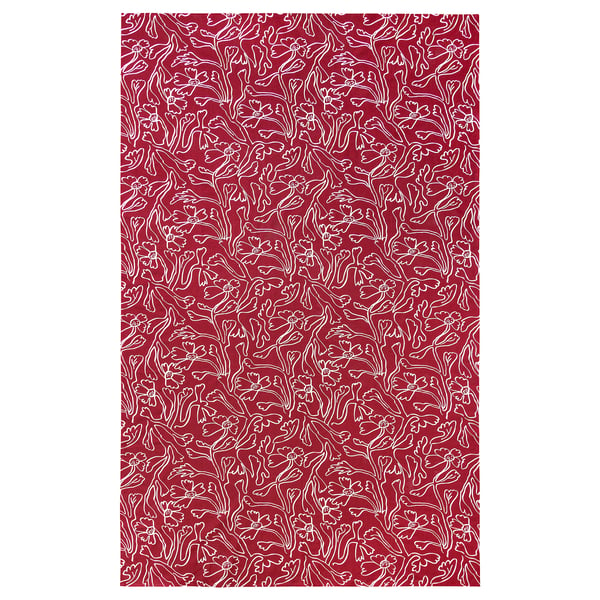 HÖSTAGILLE Tablecloth, red white/floral pattern, 145x240 cm