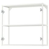 White wall cabinet with clear shelves; part of JÄRNBODA kitchen system.