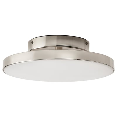 KABOMBA: modern nickel ceiling lamp for bathrooms with diffused led light.