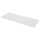 Depicts a KASKER quartz worktop, white in colour, with a smooth, rectangular, and polished surface.
