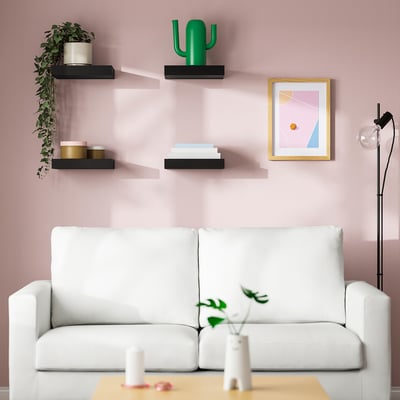 LACK Wall shelf, black-brown, 30x26 cm