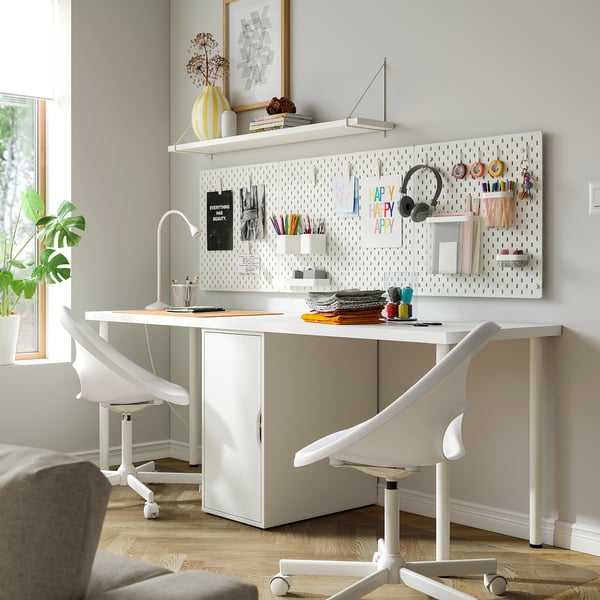 LAGKAPTEN / ALEX Desk, white, 200x60 cm
