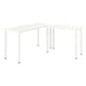A modern white LAGKAPTEN table with a rectangular top, supported by four metal legs with plastic feet.