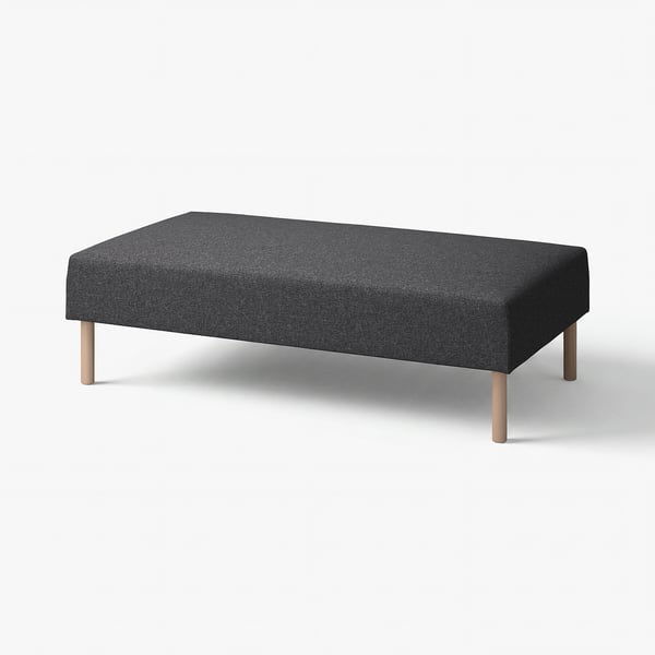 A lilleham modular sofa, grey in colour, with wooden legs. It a modern, minimalist design.