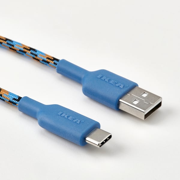 Blue woven usb-a & usb-c cables