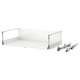 MAXIMERA white drawer unit with metal runners, featuring smooth edges and a modern design.