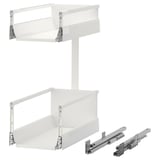 MAXIMERA white pull-out storage unit, steel, rectangular, with smooth runners.