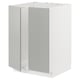 An ikea METOD kitchen cabinet in grey. Its rectangular with a modern, minimalist design and has a flat surface top.
