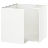 White METOD kitchen cabinet, rectangular, with perforated sides for adjustable shelves, sturdy melamine finish.
