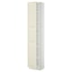 An off-white METOD kitchen cabinet with bevelled edges, tall and rectangular, featuring a door and adjustable shelves.