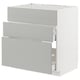 METOD kitchen unit - light grey, rectangular, 3 drawers, modern design.