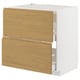Oak-colored drawer unit for kitchen, white frame, two drawers, modern minimalist style.