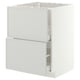 METOD / MAXIMERA Base cab f sink+2 fronts/2 drawers, white/Aspudden light grey, 60x60 cm