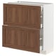 METOD kitchen unit, white & walnut, 2 doors & 4 drawers, stainless handles.