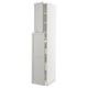 White METOD kitchen cabinet with bevelled edges and open sections.