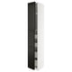 METOD black cabinet, modern storage with open door.