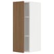 Is of a white and brown wooden cabinet with two shelves from the METOD kitchen system.