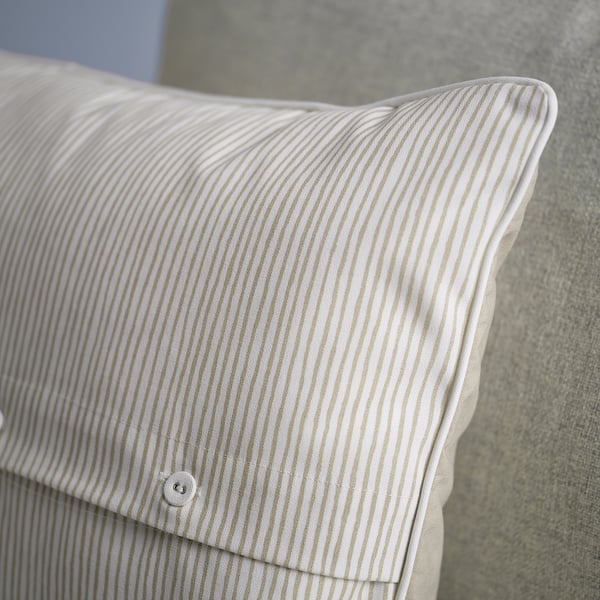 MURSENAP Cushion, beige white/embroidery, 40x58 cm