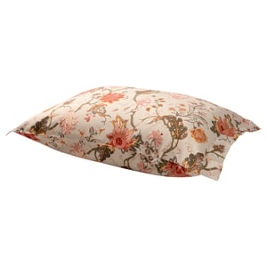 A NÄSSELKLOCKA pillowcase in beige with a floral pattern. Made of cotton and viscose for comfort.