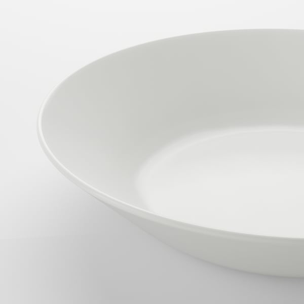 Modern clean white bowl, smooth, durable glass.