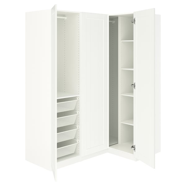 PAX / GULLABERG Corner wardrobe, white/white, 161/111x201 cm