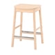 RÖNNINGE light wood bar stool. Square seat, four legs, metal footrest. Simple, sturdy scandinavian design.