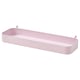 A light pink SKÅDIS organiser. Its rectangular shape has a high edge for secure storage. Crafted from epoxy-coated steel, it hooks onto surfaces.