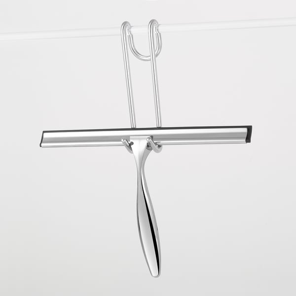 Squeegee hook for shower doors, no drill.