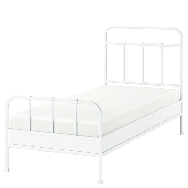 STJÄRNÖ metal bed frame, classic curved design, sturdy & easy clean.