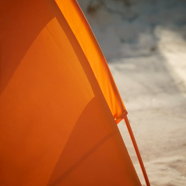 STRANDÖN Sun/wind shelter, bright orange/bright yellow