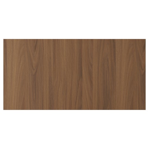 Walnut particleboard drawer front with plastic foil finish.