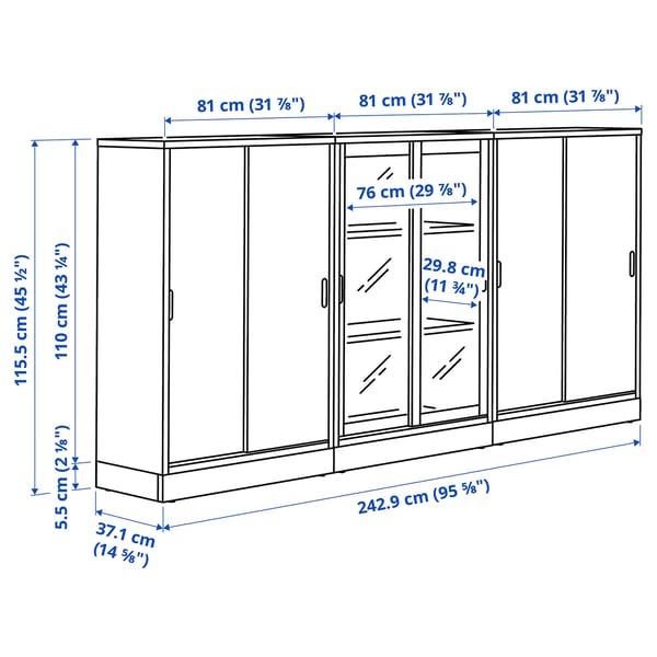 Illustration with measurements for the product: TONSTAD.