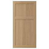 VEDHAMN natural wood cabinet door with oak panel and frame. Simple, rectangular design showcasing wood grain.